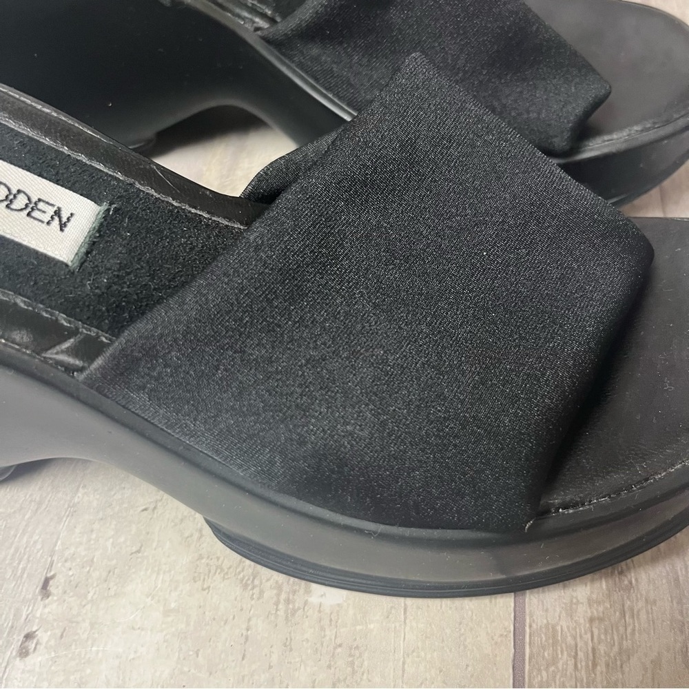Y2K Steve Madden Black Platform Sandals Size 7.5 - Picture 6 of 9